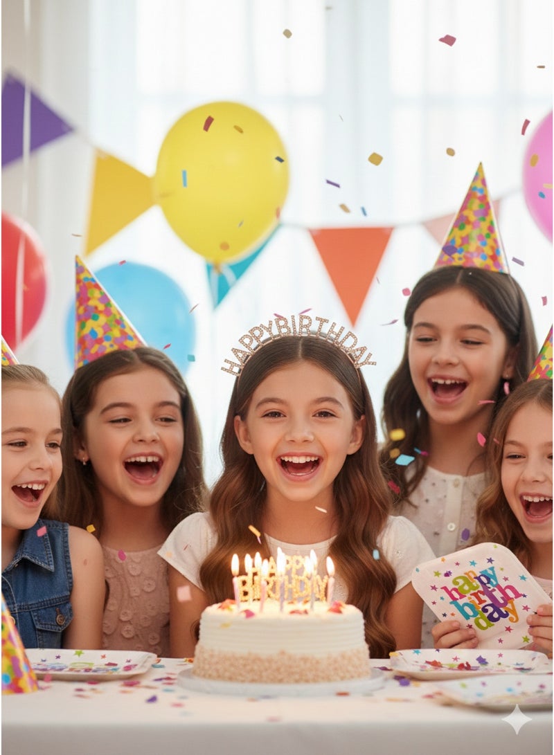 إيتالو عصابة رأس عيد ميلاد Happy Birthday – إكسسوار شعر لامع للحفلات والاحتفالات والتصوير - Image 2